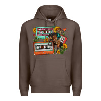 Coffee rodeo sunflower cactus cassette Premium Hoodie - FaDigitalArtStudio