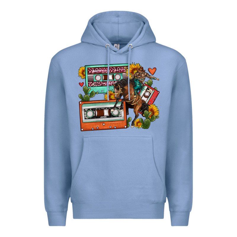 Rodeo Sunflower Cactus Cassette Premium Hoodie by FaDigitalArtStudio | Teevron