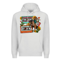 Dove Grey rodeo sunflower cactus cassette Premium Hoodie - FaDigitalArtStudio