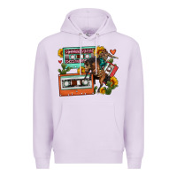 Lilac rodeo sunflower cactus cassette Premium Hoodie - FaDigitalArtStudio