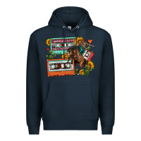 Navy rodeo sunflower cactus cassette Premium Hoodie - FaDigitalArtStudio