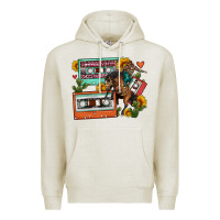 Oatmeal Heather rodeo sunflower cactus cassette Premium Hoodie - FaDigitalArtStudio