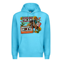 Ocean Blue rodeo sunflower cactus cassette Premium Hoodie - FaDigitalArtStudio