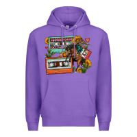 Purple rodeo sunflower cactus cassette Premium Hoodie - FaDigitalArtStudio