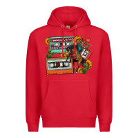 Red rodeo sunflower cactus cassette Premium Hoodie - FaDigitalArtStudio