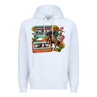 White rodeo sunflower cactus cassette Premium Hoodie - FaDigitalArtStudio