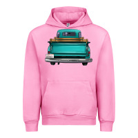 Fuchsia Pink western truck back view 2 Urban Hoodie - FaDigitalArtStudio