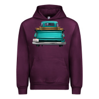 Mauve Wine western truck back view 2 Urban Hoodie - FaDigitalArtStudio