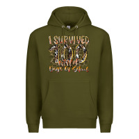 Army Green i survived 100 wild days of school Premium Hoodie - RacoonDesign