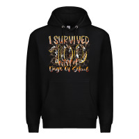 Black i survived 100 wild days of school Premium Hoodie - RacoonDesign