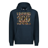 Navy i survived 100 wild days of school Premium Hoodie - RacoonDesign