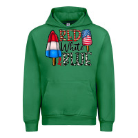 Emerald red white blue Urban Hoodie - CowhideDigitalArt