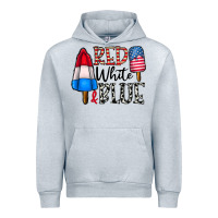 Heather Grey red white blue Urban Hoodie - CowhideDigitalArt