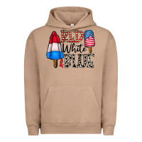Pigment Burro red white blue Urban Hoodie - CowhideDigitalArt
