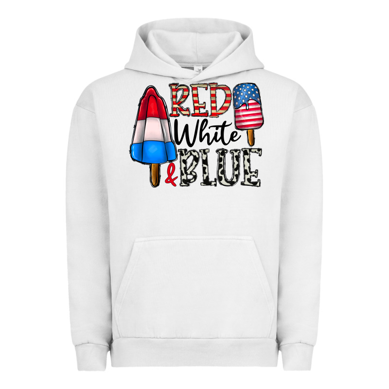 Red White Blue Urban Hoodie by CowhideDigitalArt | Teevron