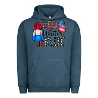 Pigment Midnight Navy red white blue Urban Hoodie - CowhideDigitalArt