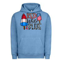 Pigment Pebble Blue red white blue Urban Hoodie - CowhideDigitalArt
