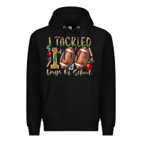 Black I Tackled 100 Days of School Premium Hoodie - RacoonDesign