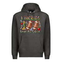 Charcoal Heather I Tackled 100 Days of School Premium Hoodie - RacoonDesign