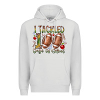 Dove Grey I Tackled 100 Days of School Premium Hoodie - RacoonDesign