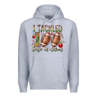 Heather Grey I Tackled 100 Days of School Premium Hoodie - RacoonDesign
