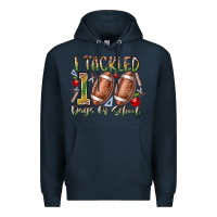Navy I Tackled 100 Days of School Premium Hoodie - RacoonDesign