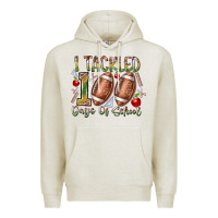 Oatmeal Heather I Tackled 100 Days of School Premium Hoodie - RacoonDesign