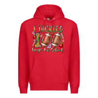Red I Tackled 100 Days of School Premium Hoodie - RacoonDesign