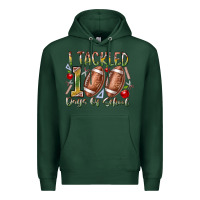 Sports Green I Tackled 100 Days of School Premium Hoodie - RacoonDesign