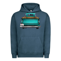 Pigment Midnight Navy western truck back view Urban Hoodie - FaDigitalArtStudio