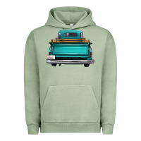 Pigment Oil Green western truck back view Urban Hoodie - FaDigitalArtStudio