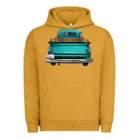 Pigment Peanut Butter western truck back view Urban Hoodie - FaDigitalArtStudio