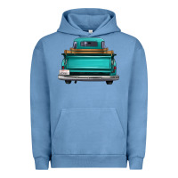 Pigment Pebble Blue western truck back view Urban Hoodie - FaDigitalArtStudio
