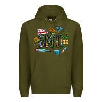 Army Green emt Premium Hoodie - CowhideDigitalArt