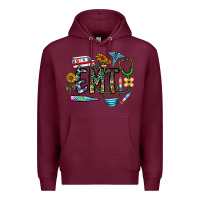 Burgundy emt Premium Hoodie - CowhideDigitalArt