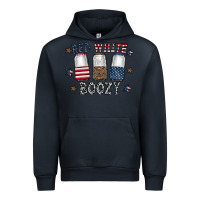 Navy red white boozy Urban Hoodie - CowhideDigitalArt