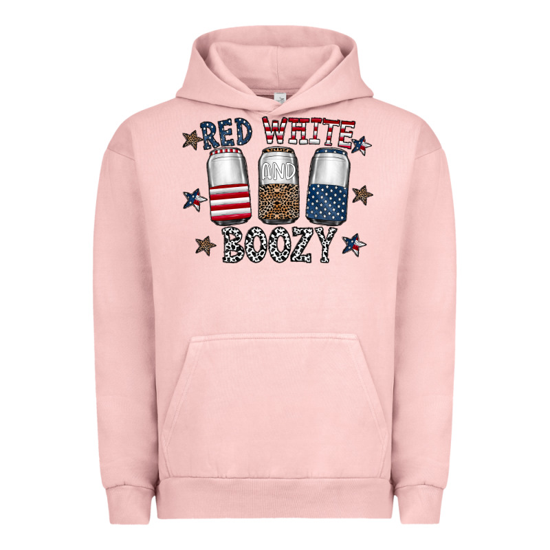 Red White Boozy Urban Hoodie by CowhideDigitalArt | Teevron