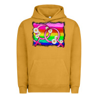 Pigment Peanut Butter lgbtq gender lesbian symbol Urban Hoodie - HRA Design Shop