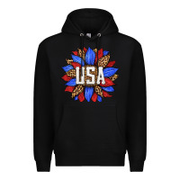 Black american sunflower Premium Hoodie - HRA Design Shop