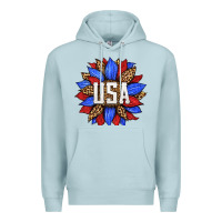 Blue Mist american sunflower Premium Hoodie - HRA Design Shop