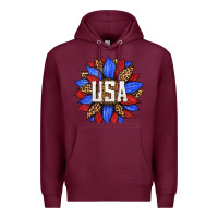 Burgundy american sunflower Premium Hoodie - HRA Design Shop