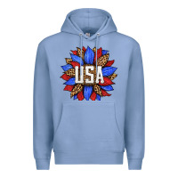 Colony Blue american sunflower Premium Hoodie - HRA Design Shop