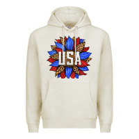 Oatmeal Heather american sunflower Premium Hoodie - HRA Design Shop