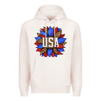 Pale Pink american sunflower Premium Hoodie - HRA Design Shop