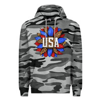 Slate Camo american sunflower Premium Hoodie - HRA Design Shop