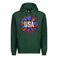 Sports Green american sunflower Premium Hoodie - HRA Design Shop