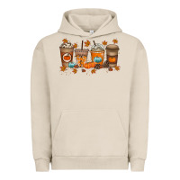 Pigment French Oak Fall Coffee Drink Urban Hoodie - RacoonDesign