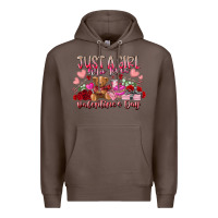 Coffee just  girl who loves valentines day Premium Hoodie - RacoonDesign