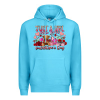 Ocean Blue just  girl who loves valentines day Premium Hoodie - RacoonDesign