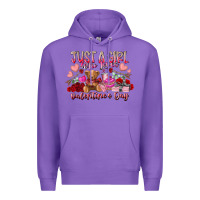 Purple just  girl who loves valentines day Premium Hoodie - RacoonDesign